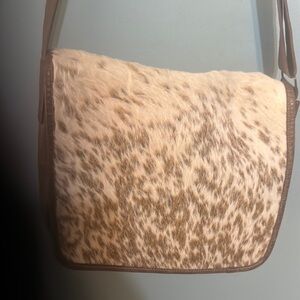 Chic Genuine Cowhide Animal Print Crossbody Bag